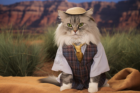 戴领带的小猫图片