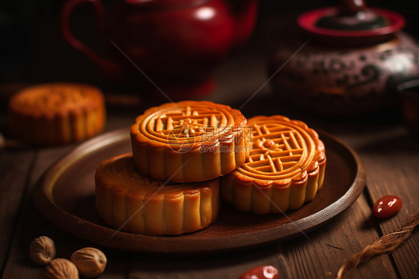 中秋节传统月饼图片