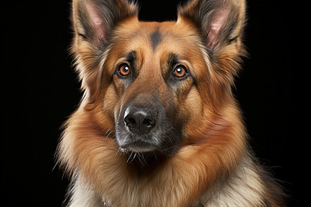黑背德国牧羊犬的肖像图片