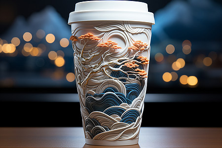 中国风的咖啡杯图片