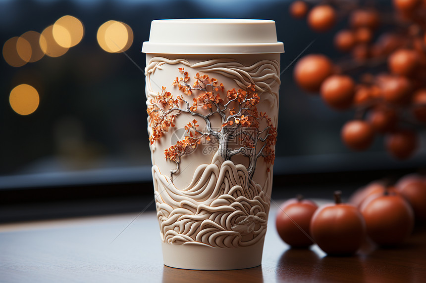 神秘中国风咖啡杯图片