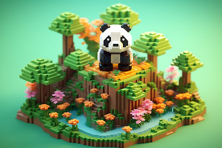 自由之岛中的玩具熊猫图片