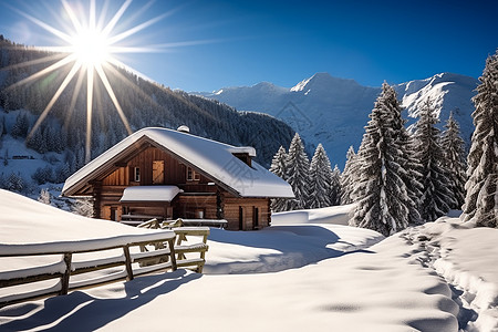 雪山瑰丽景色图片