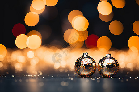闪亮的圣诞树装饰球图片