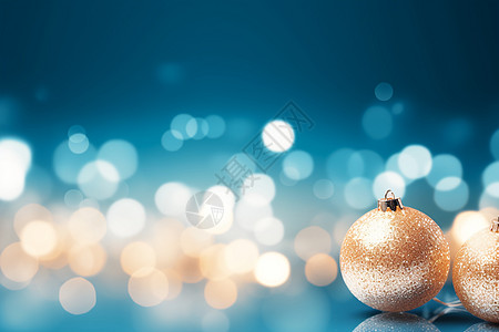 金光闪闪的圣诞树装饰球图片