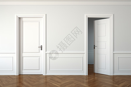 白色门的房间图片