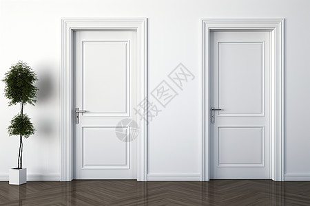 房间里白色的门高清图片