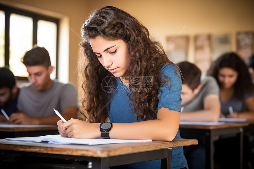 教室里的学生图片