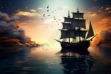 神秘的帆船之旅图片