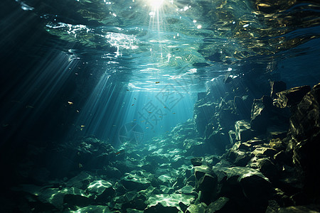 荡漾微光的水下图片