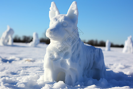 雪地里的冰雕图片