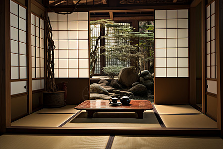日式建筑风景背景图片
