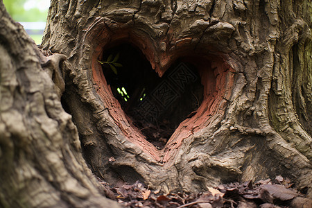 爱心是树干图片
