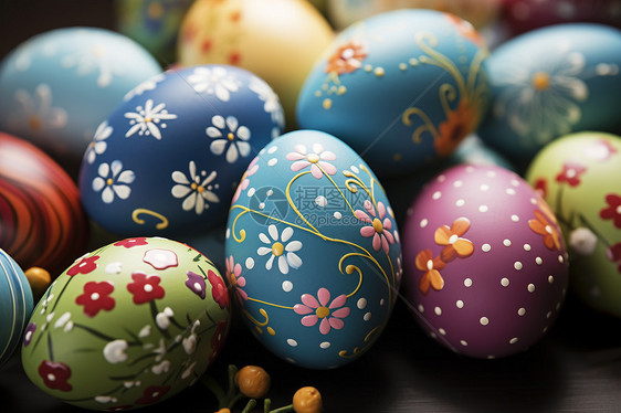 手工绘制的复活节彩蛋图片