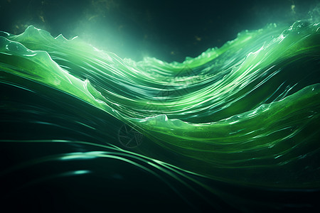 明亮的绿色波浪背景图片