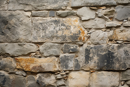 斑驳的石头墙背景图片