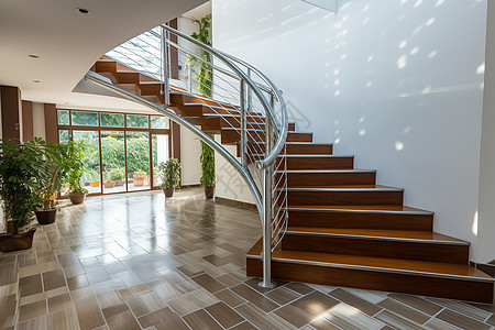 宽敞明亮的现代别墅楼梯图片