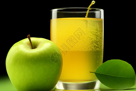 清新果汁与苹果图片