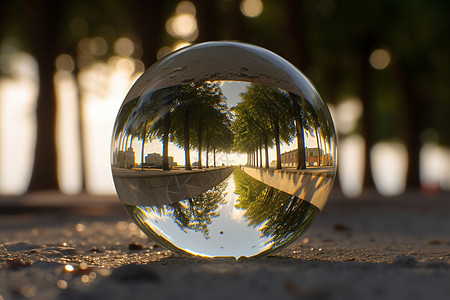 玻璃球中的城市生活图片