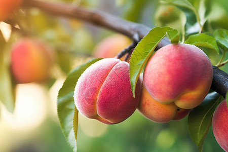 果树上的桃子图片
