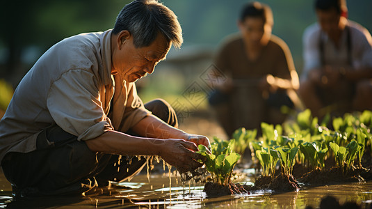 种地的农民图片