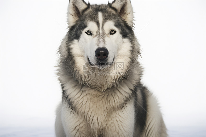 雪地上的雪橇犬图片