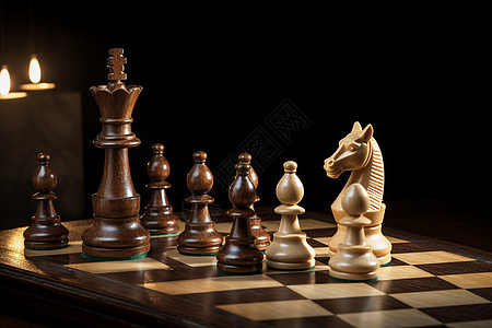 传统的木质国际象棋图片
