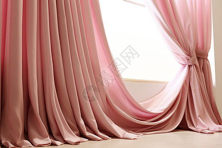 优雅的粉色窗帘图片