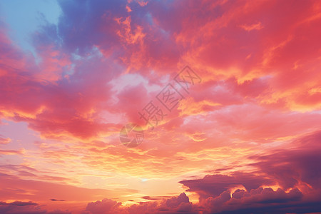 火烧云的天空景观图片