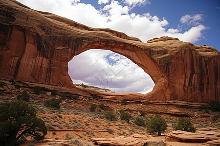天然形成的岩石拱门图片
