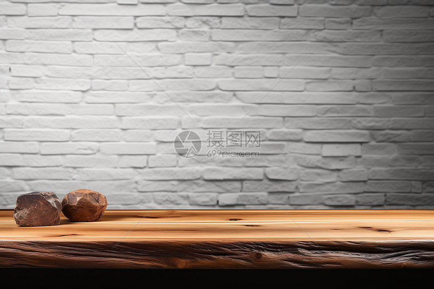 室内光滑的木质桌面图片