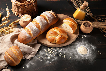 美味健康的小麦面包图片