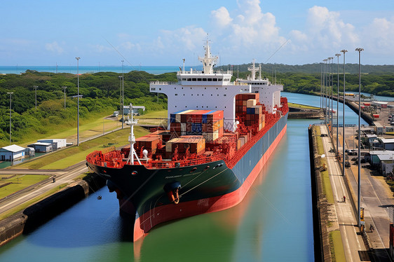 工业国际贸易运输的货船图片