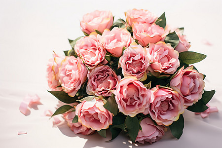 仪式感的粉色玫瑰花束背景图片