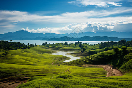 乡村的自然风景图片