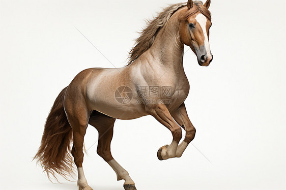一匹马在白色背景上图片