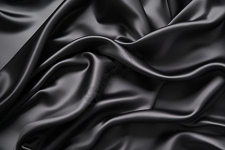 光滑的黑色丝绸材质图片