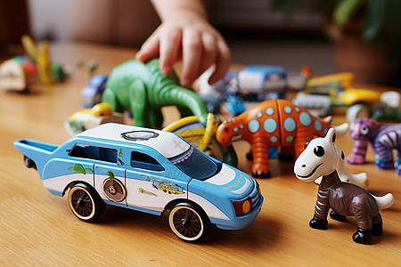 版小恐龙桌面山的儿童玩具背景