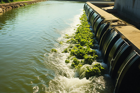 脏水灌溉的水库图片