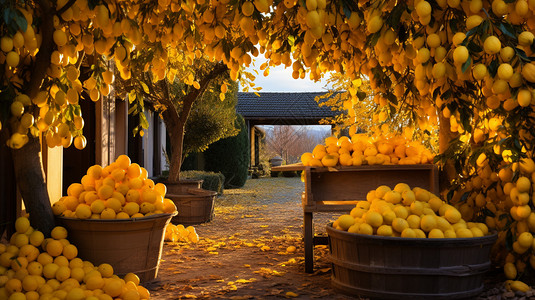 秋天的丰收柠檬图片