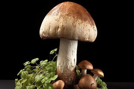 桌面上健康的食物菌菇图片