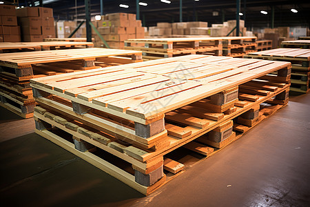 仓库的木质货架图片