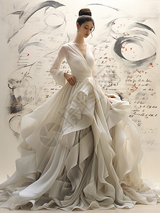 婚纱模特古典之美设计图片