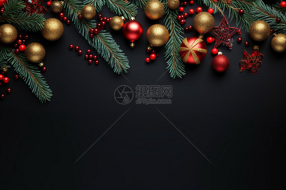 圣诞树上的球图片