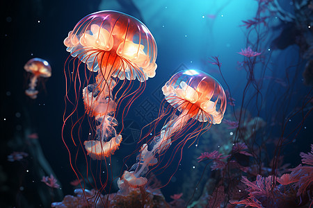 发光的神奇水母图片