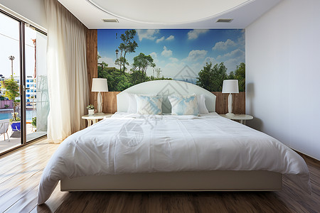 现代的卧室背景图片