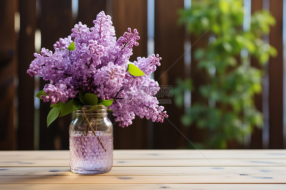 紫色的紫丁香花束图片