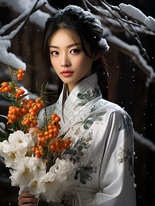 优雅的现代中国女孩图片
