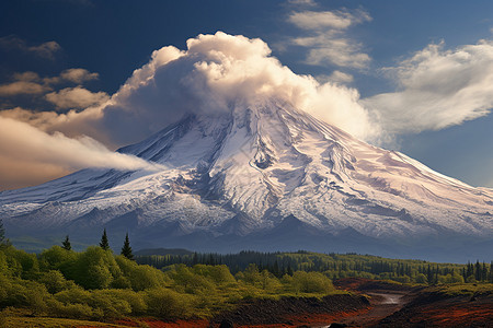 火山即将爆发的景观图片