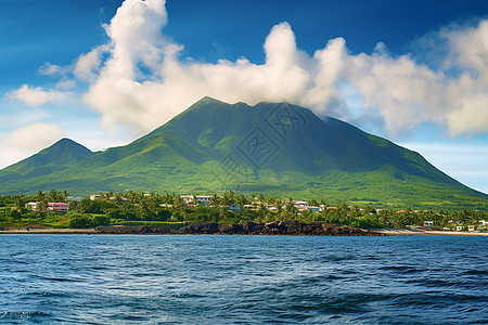 海上小岛加勒比海上的小岛背景